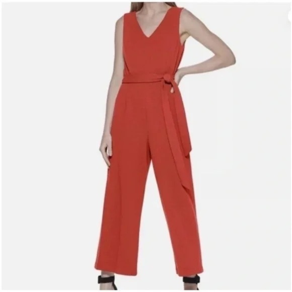 Calvin Klein Pants - Calvin Klein orange wide-leg jumpsuit